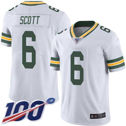 Green Bay Packers Limited White Men #6 Scott J K Road Jersey Nike NFL 100th Season Vapor Untouchable->nfl t-shirts->Sports Accessory